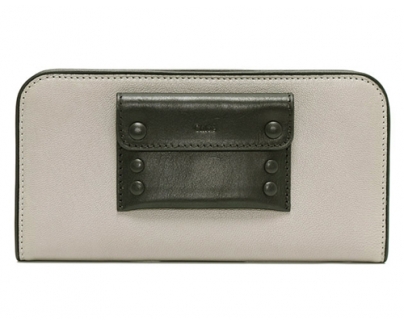 クロエ CHLOE アリス カーフレザー 長財布 カシミアグレー【CASHMERE GREY】＆ブラック 3P0043 703 06T