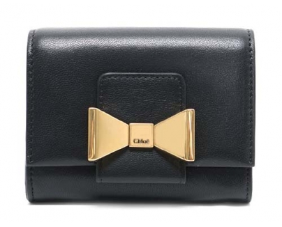 クロエ CHLOE ボビィ ラムスキン 二つ折財布 ブラック 3P0491 834 001