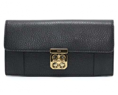 クロエ CHLOE エルシー カーフレザー 長財布 ブラック 3P0592 835 001
