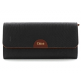 クロエ CHLOE ベア カーフレザー 長財布 ブラック＆ブラウン 3P0153...