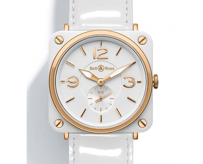 ベル＆ロス スーパーコピー AVIATION　39MM BRS-PINK GOLD ＆ WHITE CERAMIC