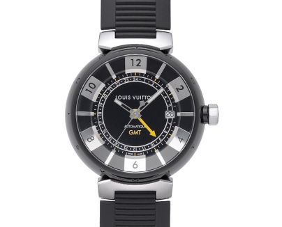 ルイヴィトン 時計 スーパーコピー タンブール イン・ブラック オートマティック GMT / Ref.Q113K0