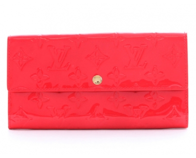 ルイヴィトン スーパーコピー LOUIS VUITTON モノグラム ヴェルニ ポルトフォイユ・サラ 長財布 ルージュグルナディーヌ M91739 