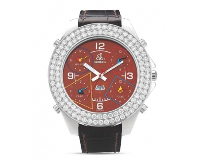 ジェイコブ JACOB＆CO 腕時計 JC81JD  ファイブタイムゾーン　57mm 