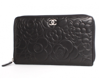 シャネル スーパーコピー CHANEL カメリア ラムスキン 長財布 ブラック A50932