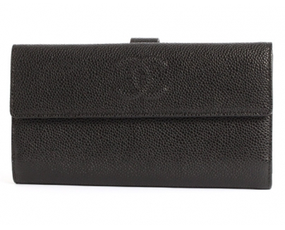 シャネル スーパーコピー CHANEL キャビアスキン 長財布 ブラック A48649