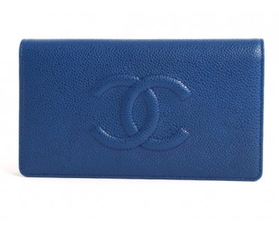 シャネル スーパーコピー CHANEL キャビアスキン 長財布 ブルー A48651