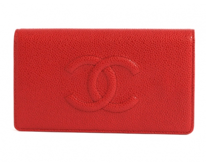 シャネル スーパーコピー CHANEL キャビアスキン 長財布 レッド A48651