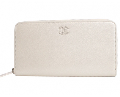 シャネル スーパーコピー CHANEL クルーズライン キャビアスキン 長財布 パールホワイト A46419 