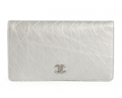シャネル スーパーコピー CHANEL ココマーク キルティング 長財布 シルバー＆ライトピンク A68630 