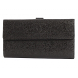 シャネル スーパーコピー CHANEL キャビアスキン 長財布 ブラック A48...