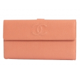 シャネル スーパーコピー CHANEL キャビアスキン 長財布 ローズピンク A...