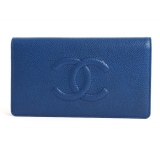 シャネル スーパーコピー CHANEL キャビアスキン 長財布 ブルー A486...