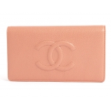 シャネル スーパーコピー CHANEL キャビアスキン 長財布 ローズピンク A...