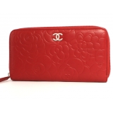 シャネル スーパーコピー CHANEL カメリア ラムスキン 長財布 ルージュレ...