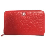 シャネル スーパーコピー CHANEL カメリア ラムスキン 長財布 ルージュレ...
