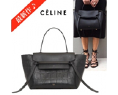 セリーヌ 15SS入荷 稀少 CELINE BeltBagミニ,クロコBlack