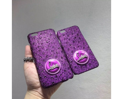 iphone6★キラキラ光 glitter ルブタン 財布 コピー パープルスマホケース