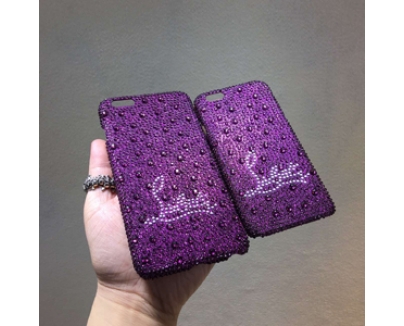 iphone6★キラキラ光 glitter ルブタン 財布 コピー パープルスマホケース