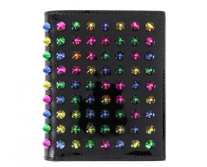 Christian Louboutin ルブタン 財布 コピー 16SS PAROS スタッズ SPIKES 二つ折り財
