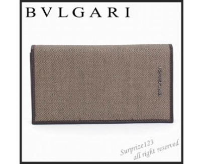 【即発】BVLGARIブルガリ N級品 長財布 キャンバス 札入れ コイン ブラウン