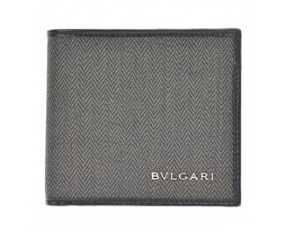 【新品本物】BVLGARIブルガリ N級品 32581 CANVAS/BLK 二つ折り財布 10598120