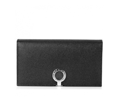 BVLGARI 15AW ブルガリ N級品 ロゴリング二つ折り長財布_BLACK