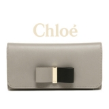 CHLOE(クロエスーパーコピー)ラムスキン リボンモチーフ 二つ折り長財布