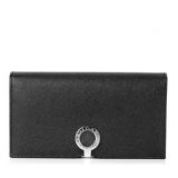 BVLGARI 15AW ブルガリ N級品 ロゴリング二つ折り長財布_BLACK
