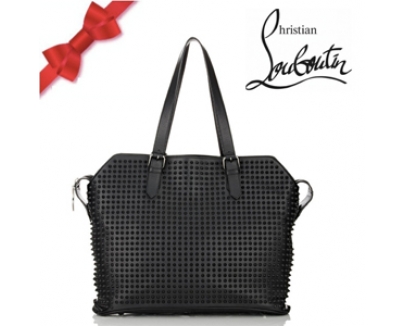 15AW○ChristianLouboutinクリスチャンルブタンバッグスーパーコピー○スパイクレザーシドトートバッグ