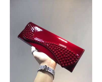 16新作 VIPセール★ルブタンコピー★PIGALLE CLUTCH☆パテントクラッチバッグ RED 1111097PK2A