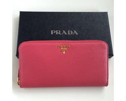 国内発送☆新作♪♪《PRADA》Vitello Move 長財布 (PEONIA)1ML506