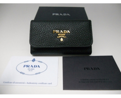 ★【新作!!】PRADA 最高級ソフトレザー キーケース 黒★1PG222