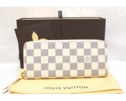 ルイヴィトン スーパーコピー LOUIS VUITTON 長財布 レディース ラウンドファスナー ポルトフォイユ・クレマンス ダミエ アズール N61210