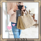 ★PRADA★2Wayビジュースタッズ★CANAPAトート Tabacco BN...