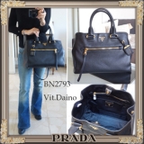 PRADA★上質VITDAINO素材★2Wayトートバッグ★Nero BN279...