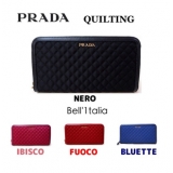 PRADA☆1M0506☆キルティングラウンドジップ長財布