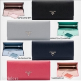 新作！PRADA SAFFIANO バイカラーカードホルダー付長財布 1MH13...