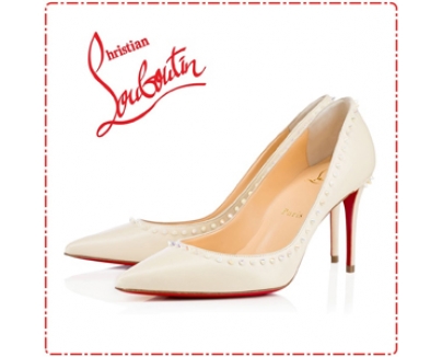 2016新作春コーデ  ルブタン 靴 コピー Christian Louboutin ★Anjalina アイボリーxマルチスパイク