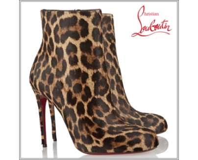 ルブタン 靴 コピー ☆Christian Louboutin☆Fifi 100レオパードアンクルブーツ/関送