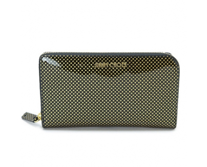 ジミーチュウ財布スーパーコピー 長財布 ドット レザー CARNABY PGD 813/BK+GD