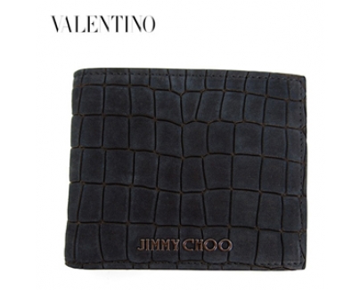 ジミーチュウ財布スーパーコピー MARK MBE クロコ柄二つ折り財布 BLACK/ブラック jimmychoo23