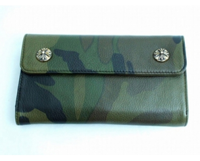 クロムハーツ 財布 コピー ウェーブ クロスボタン フラップ 長財布 迷彩 Chromehearts 027
