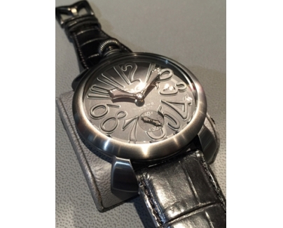 GAGA MILANO ガガミラノスーパーコピー SLIM 46MM - ブラックPVD 時計 ユニセックス 5086.2