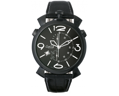 GAGA MILANO ガガミラノスーパーコピー THIN CHRONO 46MM ブラックPVD 時計 5099.01BK