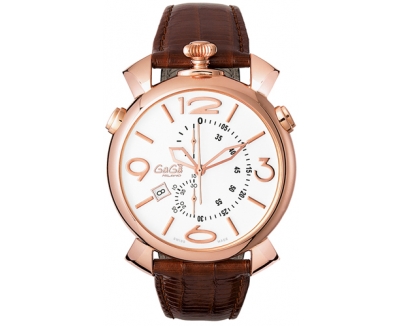 GAGA MILANO ガガミラノスーパーコピー THIN CHRONO 46MM 18ｋPGコーティング 時計 5098.01BW