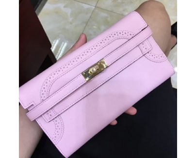 エルメス HERMES Kelly ケリーウォレット/ギリーズGhilliesローズサクラ ゴールド金具