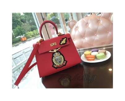 エルメスケリー コピー HERMES 20cm Kelly 内縫 エプソン ローズコンフェッティ Red