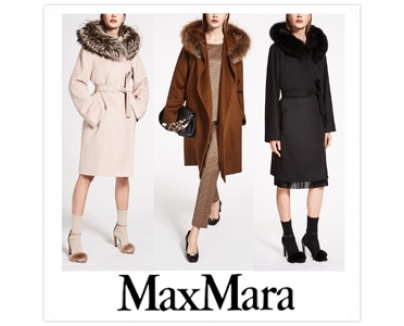 16-17AWマックスマーラ【Max Mara】MANGO ファー付きヴァージンウールコート