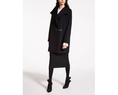 マックスマーラ【Max Mara】キャメル素材コート　ネイビー